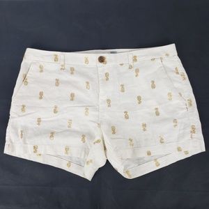 Old Navy Women's Linen Pineapple Print Shorts 12